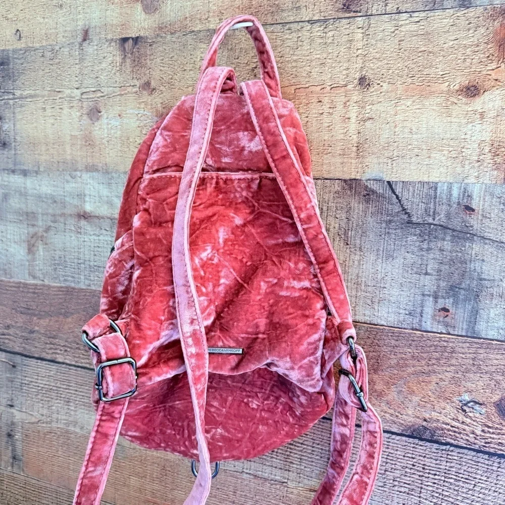 Rebecca Minkoff Julian Velvet Pink Backpack